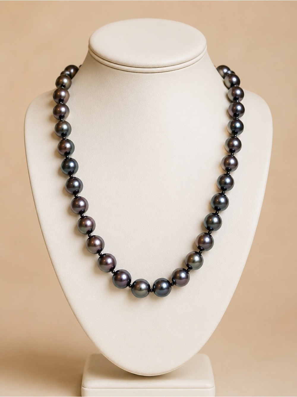 Lustrous Black Tahitian Pearl Necklace - Elegant Women’s Jewelry - Picture 1 of 4